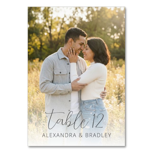 Numéro De Table Romantic Yellow Rustic Photo (Dos)