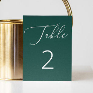Numéro De Table Romantique Moderne Deep Emerald Mariage de script