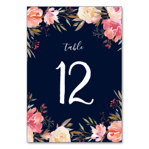 Numéro De Table Romantique rougissent le nombre floral de Tableau