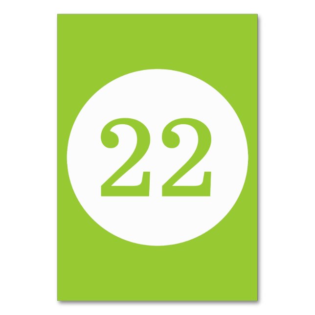 Numéro de table rond Apple Green et Blanc (Par défaut)