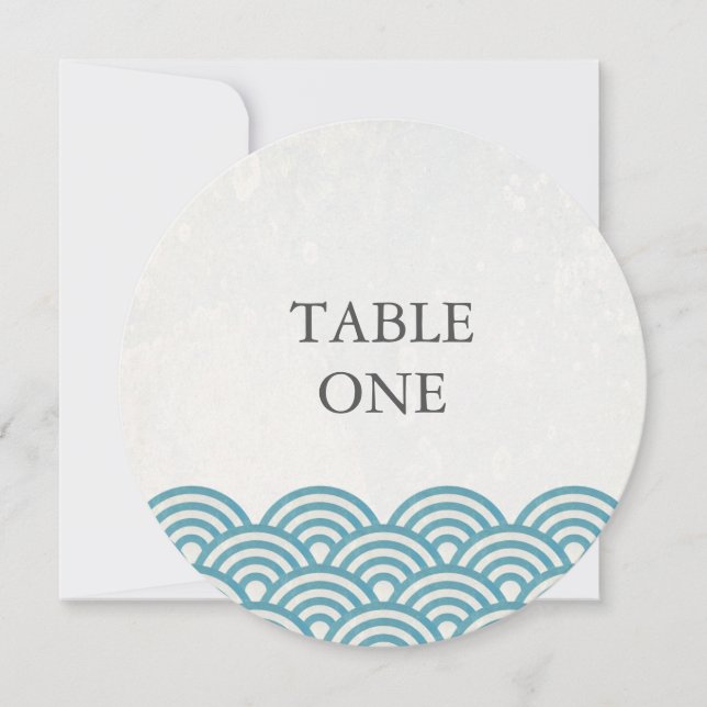 Numéro de table rond avec vagues stylisées Seigha  (Devant)