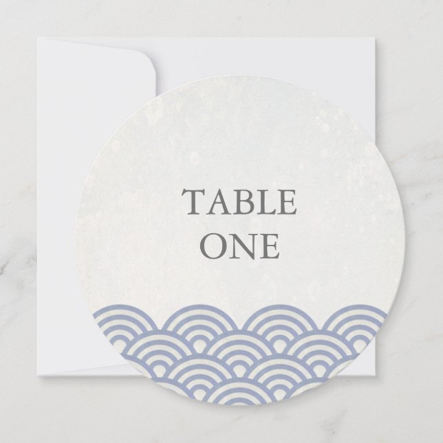 Numéro de table rond avec vagues stylisées Seigha  (Devant)