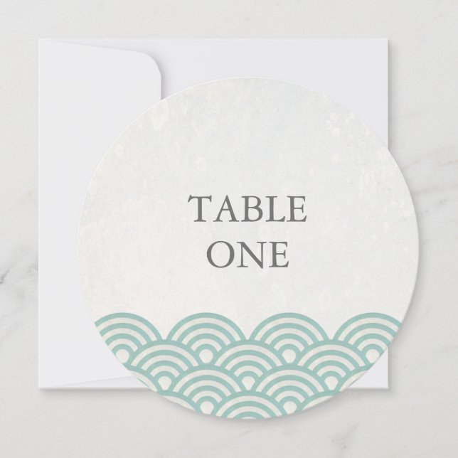 Numéro de table rond des vagues stylisées Seigha j (Devant)