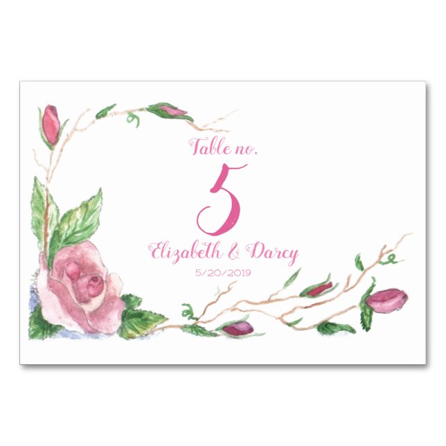 Numéro De Table Rose (Devant)