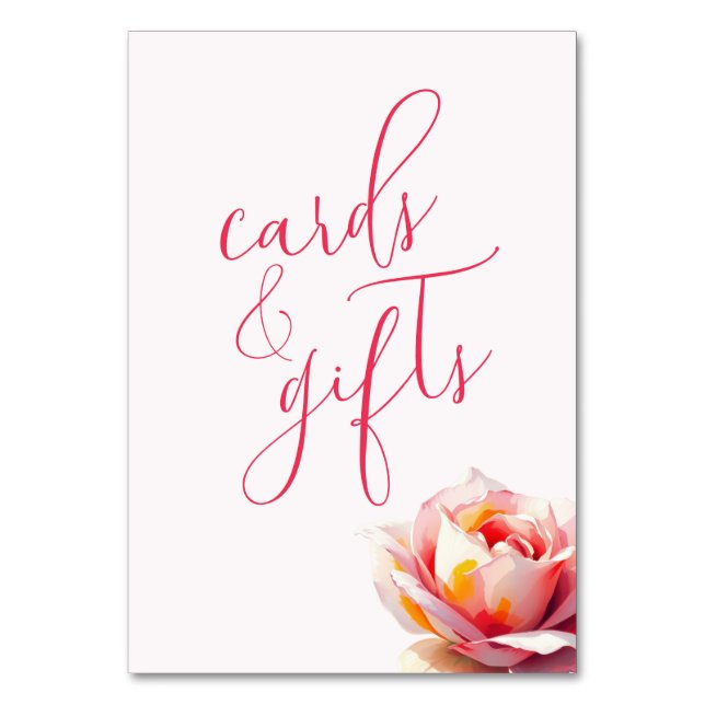 Numéro De Table Rose aquarelle corail romantique (Par défaut)
