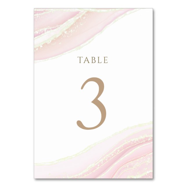 Numéro De Table rose aquarelle Tableau Numéro 3 (Par défaut)