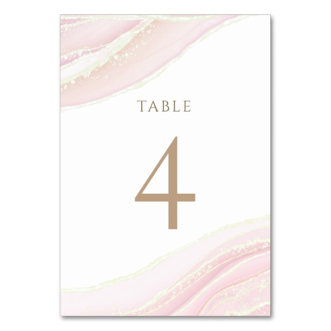 Numéro De Table rose aquarelle Tableau Numéro 4 (Par défaut)