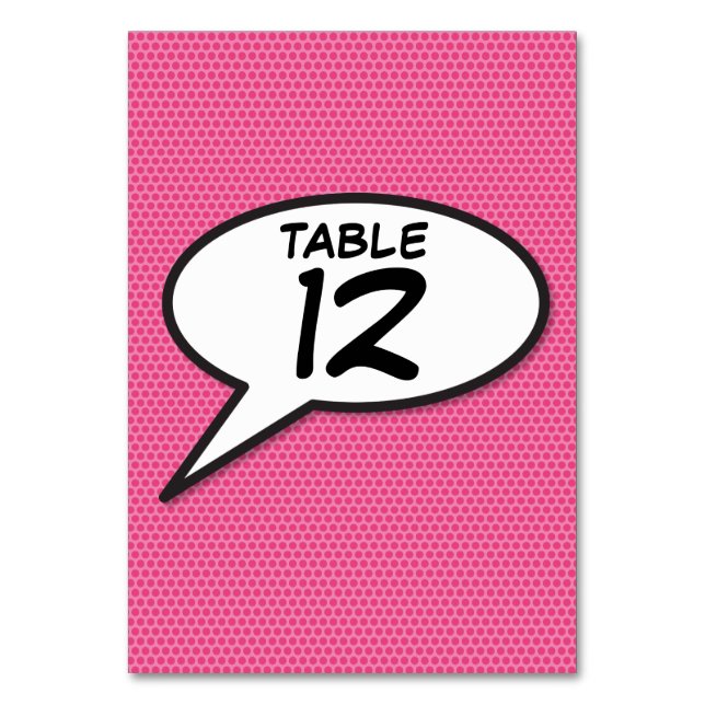 Numéro de table rose Art Pop Livre de Bande Dessin (Par défaut)