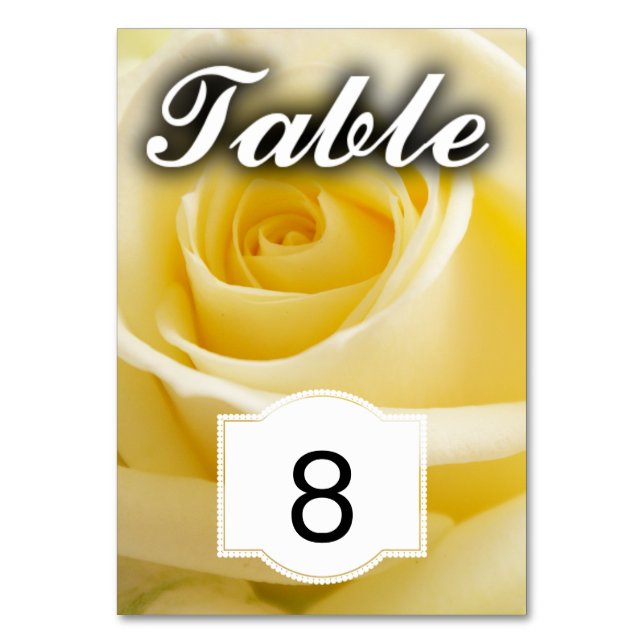 Numéro De Table Rose blanche (Par défaut)