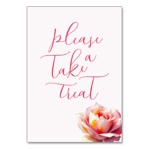 Numéro De Table Rose corail joyeuse aquarelle