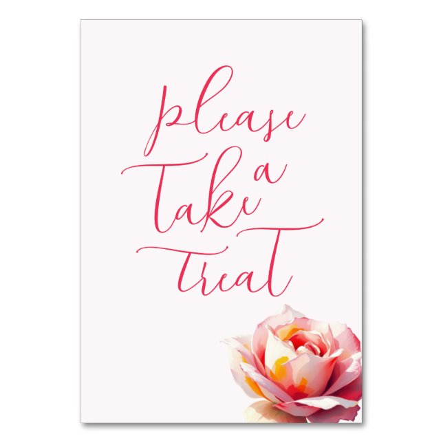 Numéro De Table Rose corail joyeuse aquarelle (Par défaut)