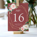 Numéro De Table Rose de cannelle Blush Floral Mariage de cadre géo<br><div class="desc">Carte de numéro de tableau du Mariage de cadre géométrique floral Blush Rose cannelle. (1) Veuillez customiser ce modèle un par un (par ex. du numéro 1 au xx), et ajouter chaque carte de numéro séparément à votre panier. (2) Pour plus de personnalisation, cliquez sur le lien "customiser plus loin"...</div>