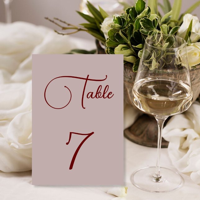 Numéro De Table Rose Dusty minimaliste (Créateur téléchargé)