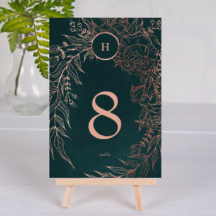 Numéro De Table Rose émeraude émeraude or émeraude ajustable