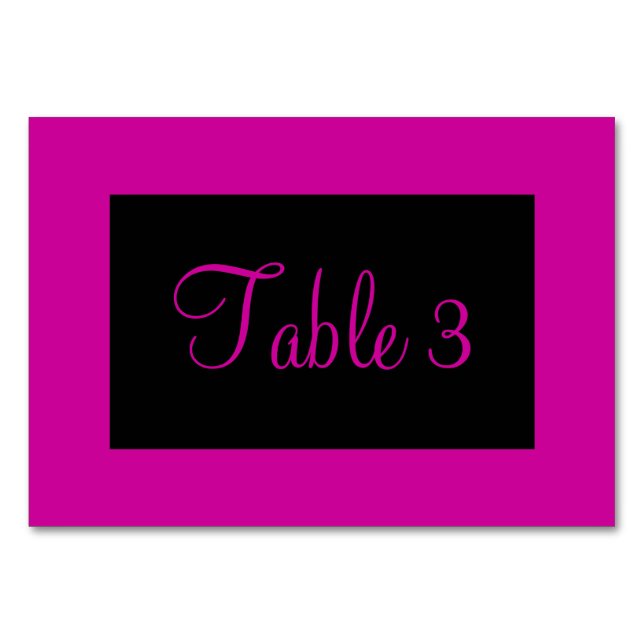 Numéro De Table rose et noir (Dos)