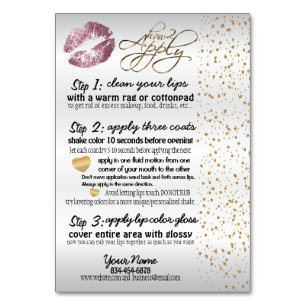 Numéro De Table Rose et or Confetti Lip Instructions 2