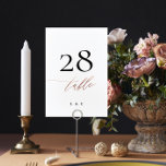 Numéro De Table Rose Gold Calligraphie Mariage moderne<br><div class="desc">Rose Gold Calligraphie Moderne Mariage Numéro de table - moderne et impressionnant - partie d'une collection</div>