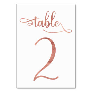 Numéro De Table Rose Gold faux feuille 3.5x5 Tableau 2
