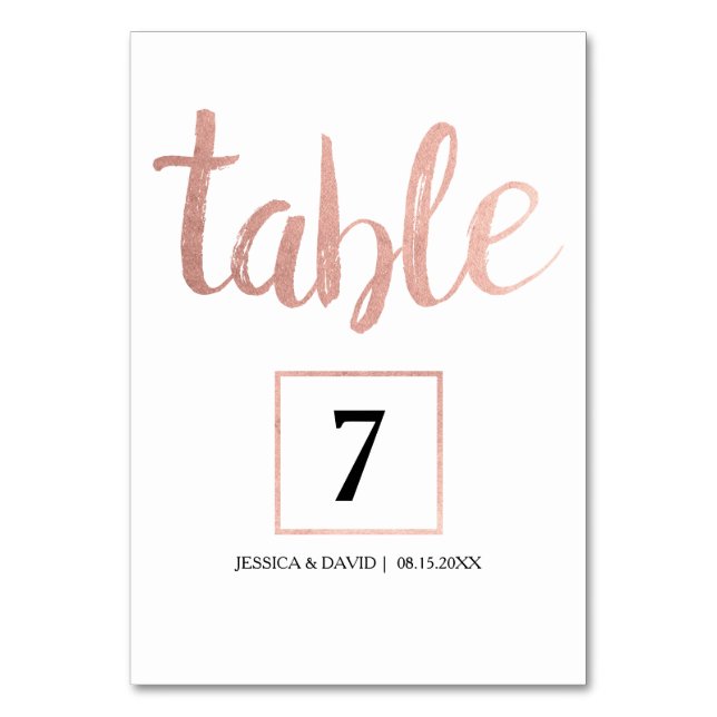 Numéro De Table Rose Gold Faux Foil (Par défaut)