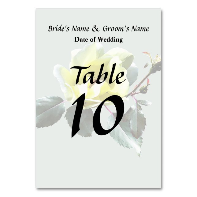 Numéro De Table Rose jaune délicate (Par défaut)
