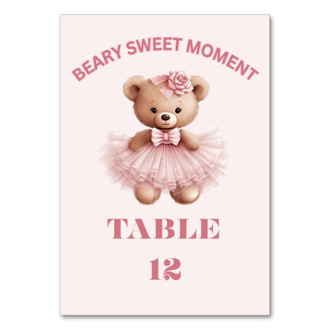 NUMÉRO DE TABLE ROSE PÂLE VERTICALE FILLE TRÈS MIGNONNE BABY SHOWE (Par défaut)