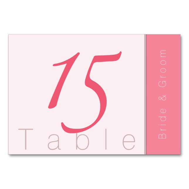 Numéro De Table Rose Pink Forever Commence Élégant Simple Mariage (Devant)