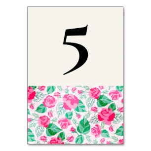 Numéro De Table Rose Vert Rose Pétales Fleurs Jardin Mariage