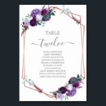 Numéro De Table Rose violet  Gold Frame Mariage<br><div class="desc">Planifiez votre mariage parfait et spécial avec précision, à partir de la date à jour des événements mariages comme la réception et les arrangements de sièges avec ces élégantes rose violet doré géométrique cadre carte de sièges carte. Branchez simplement le nom des invités et les numéros de table. De cette...</div>