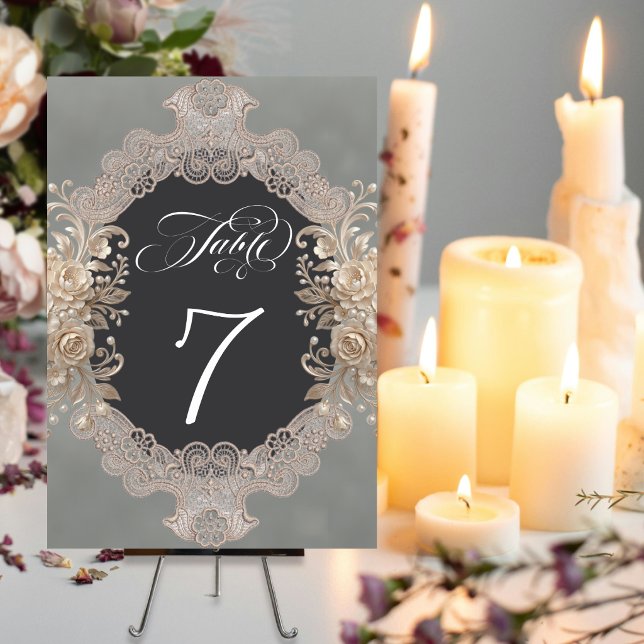 Numéro De Table Roses & Lace - Sauge (Créateur téléchargé)
