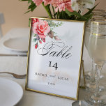Numéro De Table Roses roses roses roses romantiques<br><div class="desc">Jolie grappe d'élégantes roses et feuillage rose vif d'aquarelle sur un arrière - plan pastel subtil. Fonctionne avec un graphisme de texte "Table" dans une police de script personnalisée (ou supprimer et customiser dans l'éditeur de conception) avec des champs de texte modifiables.</div>