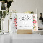 Numéro De Table Roses roses roses roses romantiques<br><div class="desc">De jolis amas de roses roses et feuillage roses et d'aquarelle élégants sur un arrière - plan pastel pastel,  étiquette bordé d'or et champs de texte modifiables. Fonctionne avec un graphisme de texte "Table" dans une police de script personnalisée (ou supprimer et customiser dans l'éditeur de conception).</div>