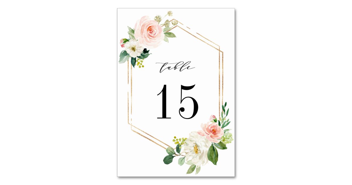 Numero De Table Rougissent Le Nombre Floral De Tableau De Mariage Zazzle Fr