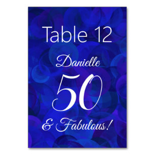 Numéro De Table Royal Blue 50 et Fabulous Birthday Party Nom