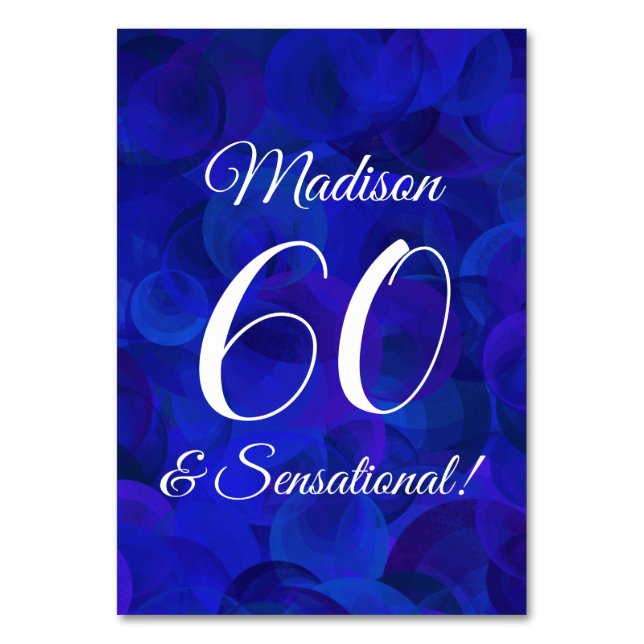Numéro De Table Royal Blue 60 & Fête d'anniversaire sensationnelle (Par défaut)