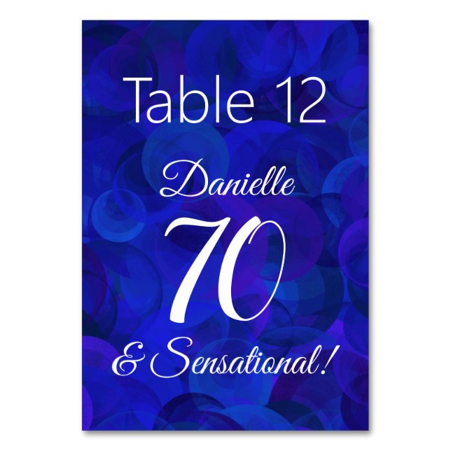 Numéro De Table Royal Blue 70 et fête d'anniversaire sensationnell (Par défaut)
