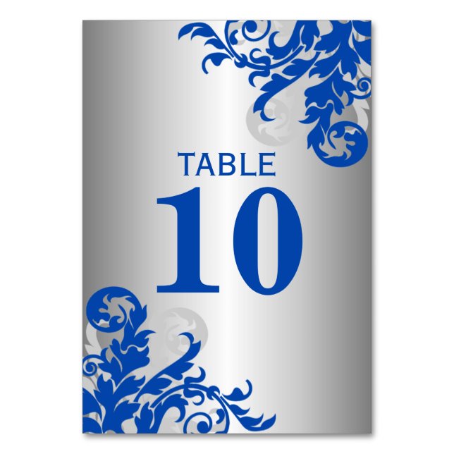 Numéro De Table Royal Blue et Argent Flourdissant (Par défaut)