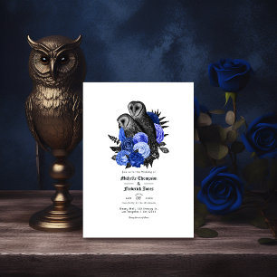 Numéro De Table Royal Blue Floral Owls Mariage gothique
