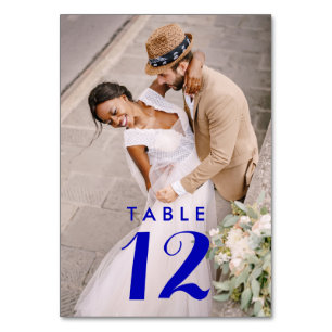 Numéro De Table Royal Blue Modern Photo Réception de mariage