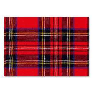 Numéro De Table Royal Stewart tartan rouge noir plaid