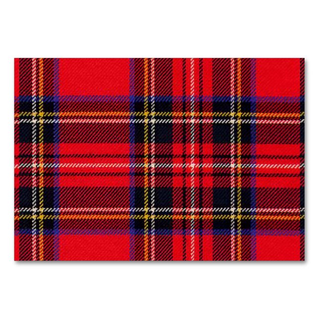 Numéro De Table Royal Stewart tartan rouge noir plaid (Devant)