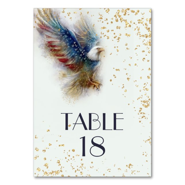 Numéro De Table RSVP Bald Eagle Patriotic USA Semiquincentennial (Dos)