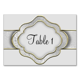 Numéro De Table Ruban argent et or