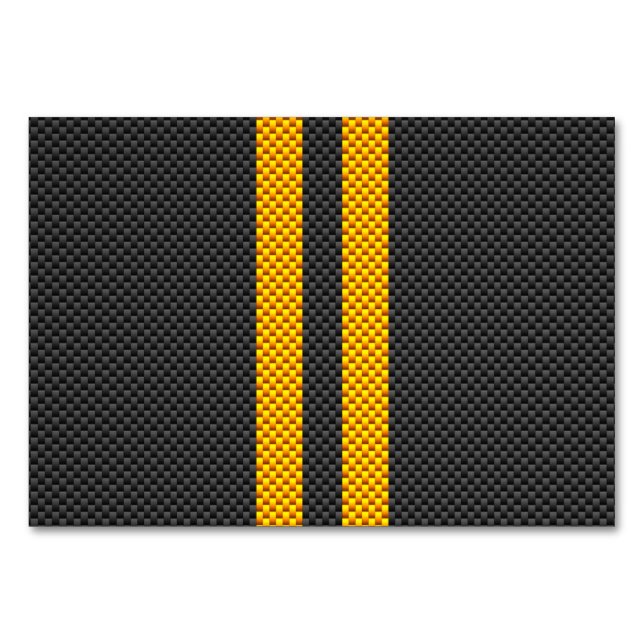 Numéro De Table Ruban de course jaune doré à fibre de carbone (Devant)