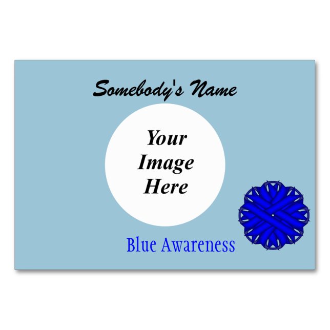 Numéro De Table Ruban de fleurs bleues Modèle par Kenneth Yoncich (Devant)