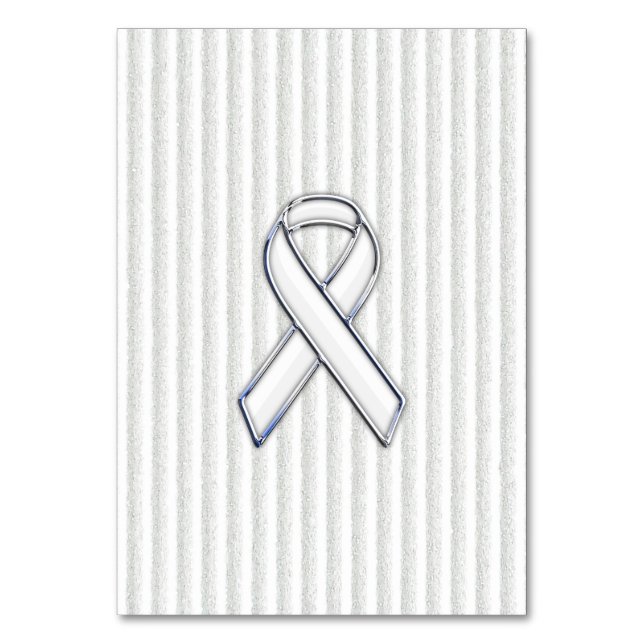 Numéro De Table Ruban de sensibilisation rayé blanc sur blanc (Par défaut)