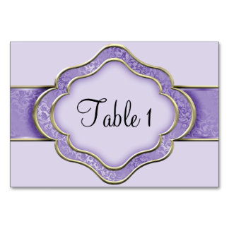 Numéro De Table Ruban Lilac et Gold