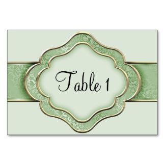 Numéro De Table Ruban vert et or