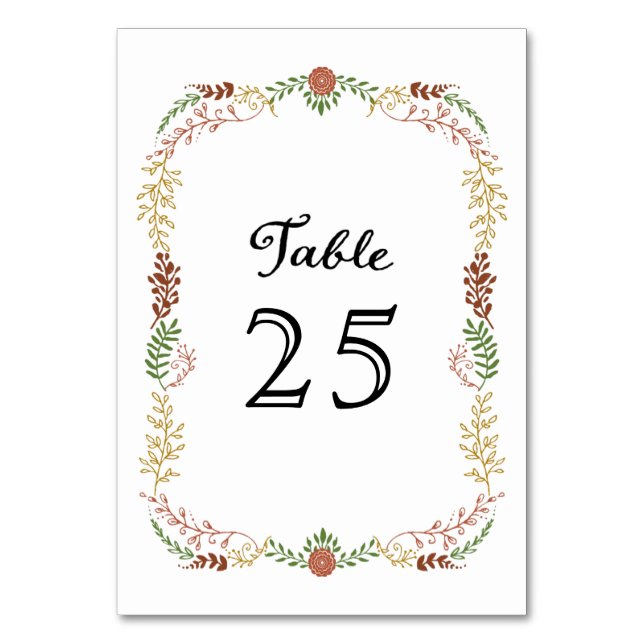 Numéro De Table Russe Bohémien Automne Floral Mariage Wreath (Par défaut)
