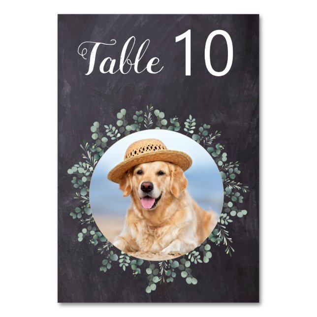 Numéro De Table Russe Chalkboard Chien Photo Animal de compagnie M (Par défaut)