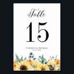 Numéro De Table Russe Citrouilles d'aquarelle et Mariage de tourne<br><div class="desc">Ajoutez un accent de chute rustique à votre événement avec ces cartes personnalisables de numéros de table. Il présente des illustrations d'aquarelle de citrouille, de tournesols, de coton et d'eucalyptus feuille. Personnalisez en ajoutant des noms, des dates et des numéros de table. Cette carte de numéro de table citrouille est...</div>